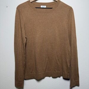 J. Crew Women 100% Cotton Teddie Sweater Medium Brown Academia Preppy